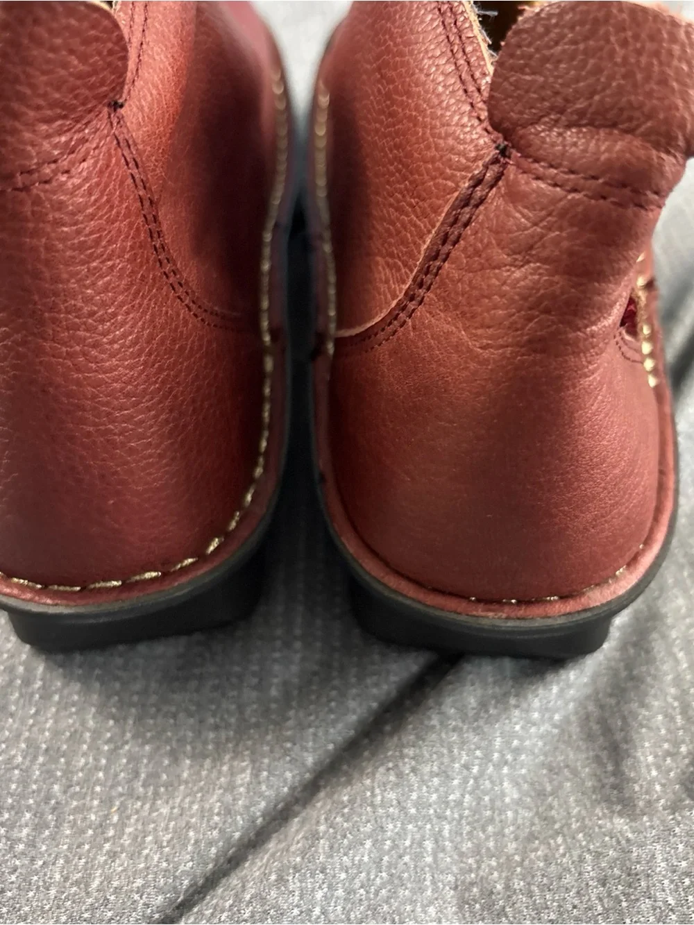 Alegria Women's Rust Brown Leather Ankle Booties